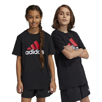 T-shirt nera da bambino con logo sul petto adidas Essentials Two-Color Big Logo, Abbigliamento Sport, SKU a762000094, Immagine 0